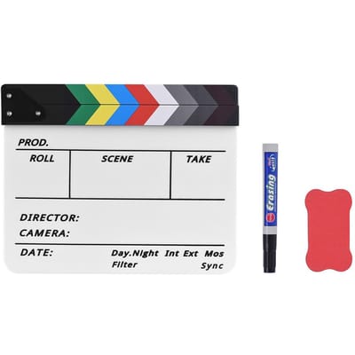 Clins en acrylique professionnels effaçables à sec, Film TV, réalisateur de Film, coupe scène d'action, planche à claquettes multicolore