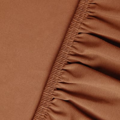 Kayori Shizu Hoeslaken Jersey Stretch - 70-80x200-220cm - Matrasdikte 35cm - Rondom Elastiek - Biologisch Katoen - Strijkvrij - Terra