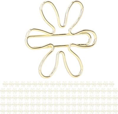 Leuke Bloemvormige Planner Clips - 100 Stuks Metaal Paperclips in Goud en Pijlvorm - Creatieve en Roestbestendige Ontwerpen voor Organisatie en Decoratie