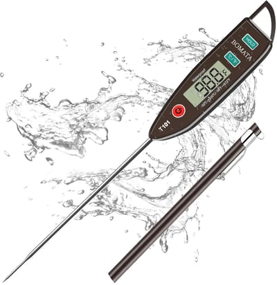 SnelShoppen - Waterdichte thermometer IPX7 voor vloeistoffen, kaarsen, keuken en BBQ - T101 zwart