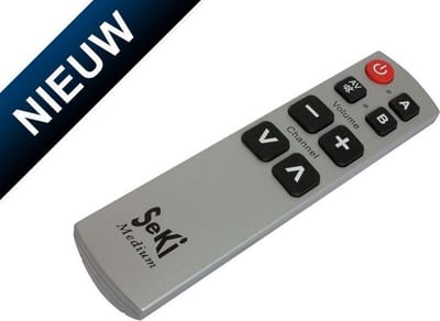afstandsbediening voor senioren /slechtzienden /gehandicapten zelflerend Seki medium zilver