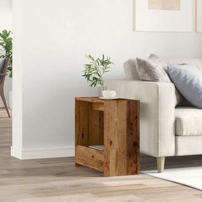 vidaXL - Bijzettafel - 50x26x50 - cm - bewerkt - hout - oud - houtkleurig