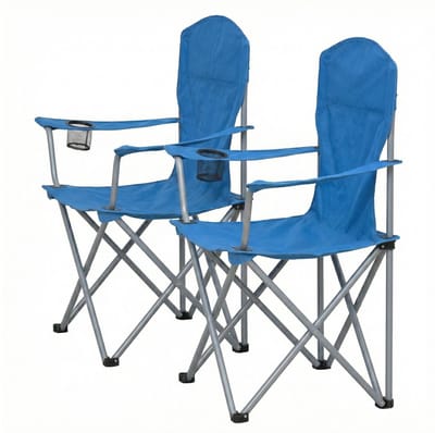SONGMICS - Campingstoel - Campingstoel Set van 2 - Inklapbaar en Comfortabel - Met Robuust Frame en Flessenhouder