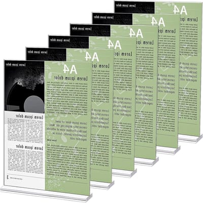 6 Stuks A4 Tafelstandaard van Acryl, Prijskaartjes Houder, Menu Card, Stabiliteit voor Reclame in Restaurants en Cafés (30 x 21cm)
