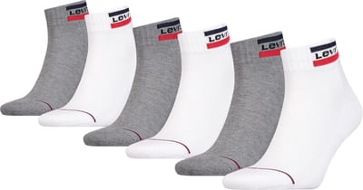 6 paar Levis Mid Cut SPRTWR LOGO unisex sokken kousen 701220482