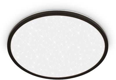 BRILONER Slim – LED Plafondlamp – plafonniére met sterrenhemel effect – neutraal wit licht – met indirecte verlichting – zwart – Ø37,5 cm