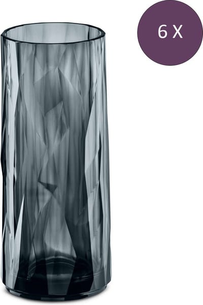 Koziol - Superglas Club No. 03 Bierglas 250 ml Set van 6 Stuks - Kunststof - Grijs