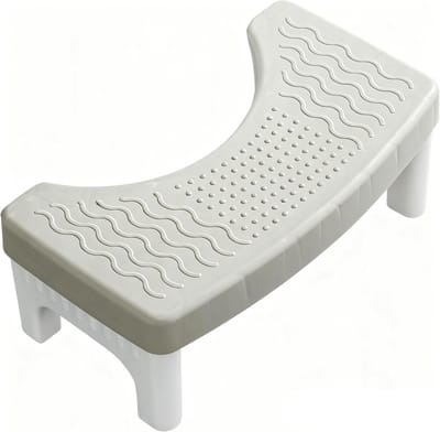Opvouwbare toiletkruk - Kruk voor toilet - Verbeteren lichaamshouding - Ruimtebesparend ontwerp - 40 cm hoog - Grijs