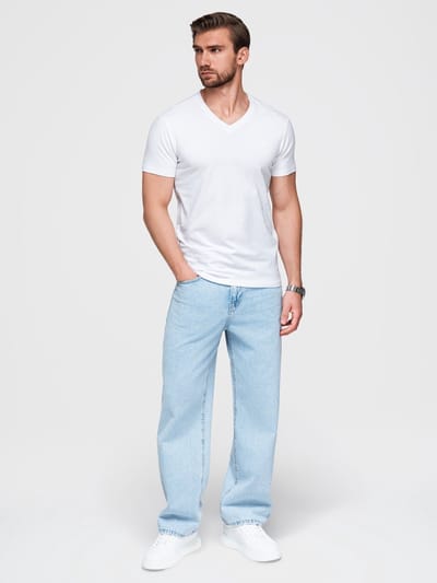 OMBRE T-shirt - Katoen - Korte Mouw - Effen Wit S