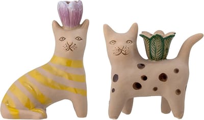 Set van 2 Decoratieve Kandelaars in de Vorm van een Kat - Sfeerlichtjes voor Tafel