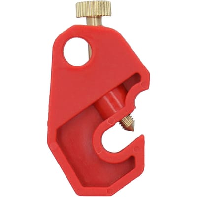 Stroomonderbreker Lockout Luchtschakelaar Veiligheid Sleutelloos Slot 10mm0.4in Vergrendelgat met Gouden Schroefknop red