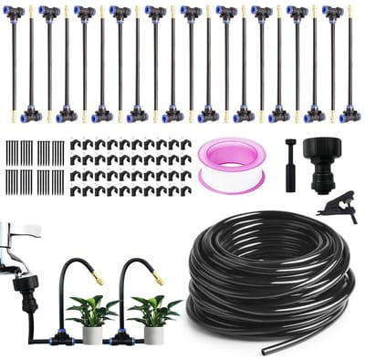 Bewateringssysteem Tuin - Irritatie Slang Set - Planten Water Geven - 360 Graden Dekking - 20 meter - Zwart