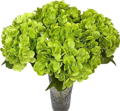 Kunsthortensia bloemen - Nepbloemen boeket - Huis decoreren - Echte touch latex - 513 cm - Groen