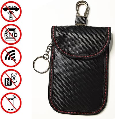 Anti-diefstal Beschermhoes Voor Autosleutel I Carbon Look I Keyless Entry Beschermhoes I RFID Beschermhoes Autosleutels I 13 x 9 CM