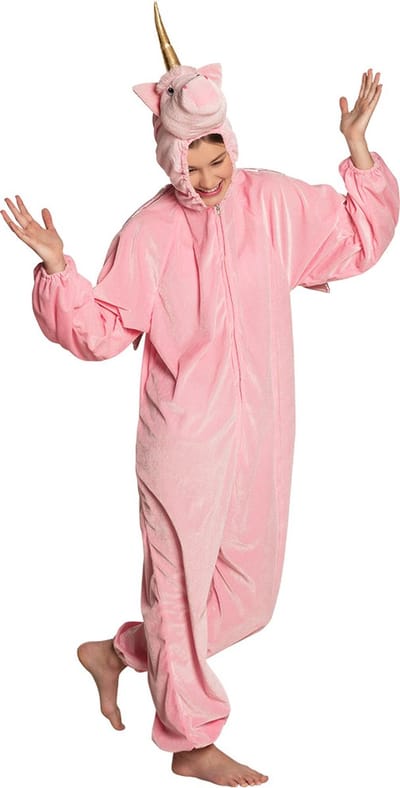 Boland - Kostuum pluche Eenhoorn roze (max. 1.65 m) - Kinderen - Eenhoorn - Fantasy - Onesie