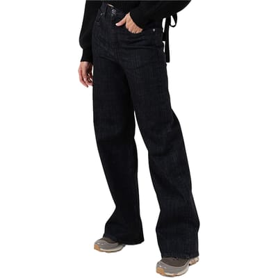 Another Label Moore Denim Pants Dark Grey Maat: XS | Straight Jeans Outlet | Dames | Zwart