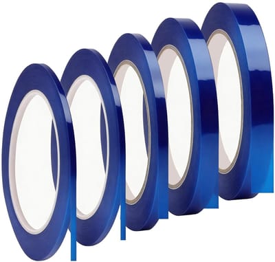 Dailygoods- Maskingtape - 5 Rollen - Zelfklevend - Schildertape - Fineline-tape - 3/5/10/12 mm x 50 m - Voor Schilderwerk - Afplaktape
