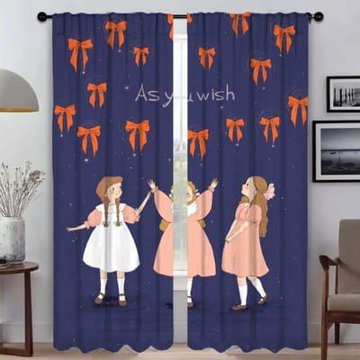 Sprookjesmeisje Verduisterende Gordijnen voor Woonkamer Halloween Decoratie Raamgordijn Scheidingswand Interieurgordijnen 2 Stuks W50xH70cmx2pcs-CL