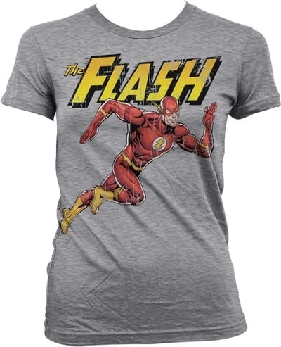 The Flash Running Girly Tee Damen T-Shirt Heather-Grey-S