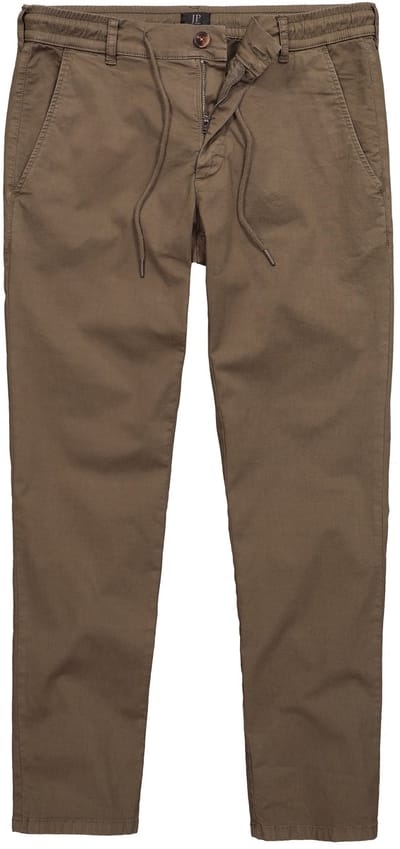 JP 1880 - Heren - chino FLEXNAMIC® business elastische tailleband tot maat 72 - Bruingrijs - Maat 70