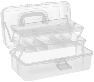 Multifunctionele opbergdoos 32,8 x 20 x 14,5 cm - Transparant, Opklapbaar en Sorteren van Kleine Onderdelen