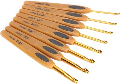 Set van 8 Ergonomische Haaknaalden van Aluminium voor Haken, Breien en DIY Creaties, Perfect voor Beginners en Ervaren Hakers