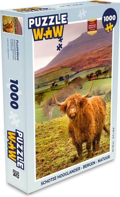 Puzzel Schotse hooglander - Bergen - Natuur - Legpuzzel - Puzzel 1000 stukjes volwassenen