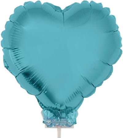 2 - folie - miniballon - hart - blauw - 28cm - 2 - stuks - babyshower - geboorte - doop