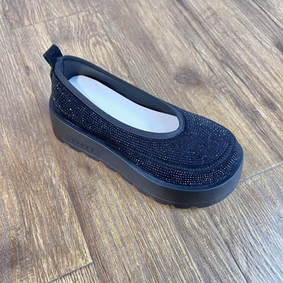 Voetpedaal enkelschoenen lente nieuwe stijl kleine hoogte bovenkleding Boken hoogteverhogend stretch straat vol diamanten 40 zwart