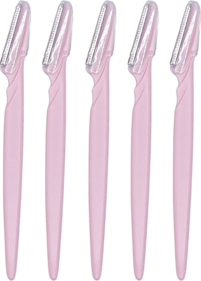 Boozyshop ® Dermaplaning Gezicht - Wenkbrauw Scheermesje - Gezichts Scheermes Vrouwen - Scheermes - Facial & Eyebrow Razor - Dermaplaner - Soft Pink - 5-Pack