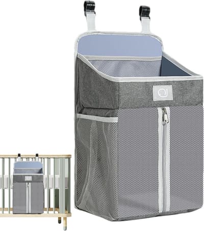 Luier Organizer - Baby Opberger - Babykamer Organiseren - Ruime Opbergruimte - 43 x 26 x 18 cm - Grijs