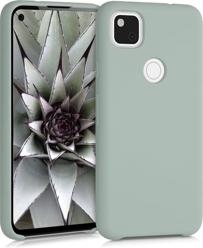 kwmobile telefoonhoesje geschikt voor Google Pixel 4a - Hoesje met siliconen coating - Smartphone case in grijsgroen