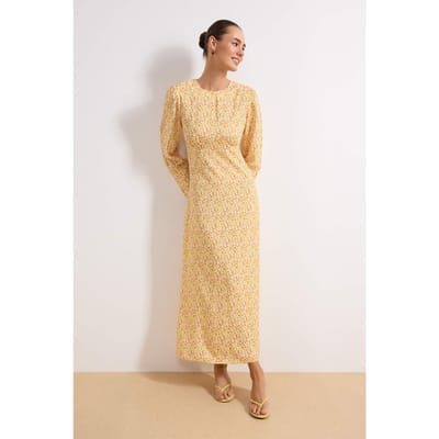 Lange maxi-jurk met bloemenprint voor dames, casual/dagelijks, A-lijn model, geschikt voor hijab.