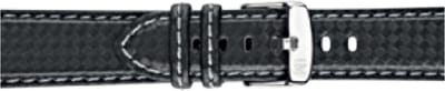 Morellato Horlogebandje - Morellato horlogeband U3586 Biking - Synthetic Leather - Zwart - bandbreedte 22.00 mm