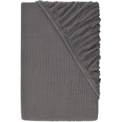 LIVARNO Mousseline hoeslaken 90-100 x 200 cm (Grijs)