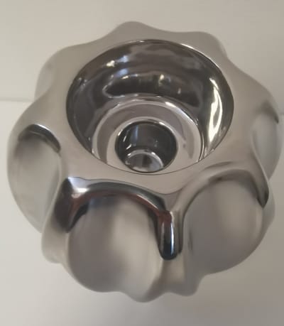 Waxine houder - Kaars houder - Kandelaar- Zilver - Aardewerk - 10cm