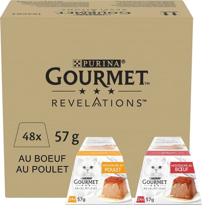 Mousse voor Katten in Sauce, 48er Pack (57g per verpakking)
