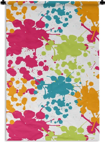 Wandkleed - Wanddoek - Patronen - Verf - Regenboog - 60x90 cm - Wandtapijt