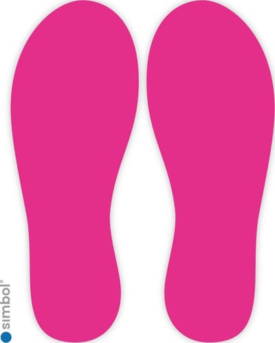 Simbol - Vloerstickers Sets van 2 Voetstappen - Voetstapstickers - Looproute - Anti-Slip - Formaat 30 cm. hoog