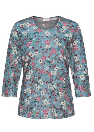 Gedessineerd shirt - lichtblauw / meerkleurig - Gr. 38 van Goldner Fashion