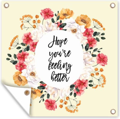 Tuin poster Sterkte - Quotes - Plant - Hope - 200x200 cm - Tuindoek