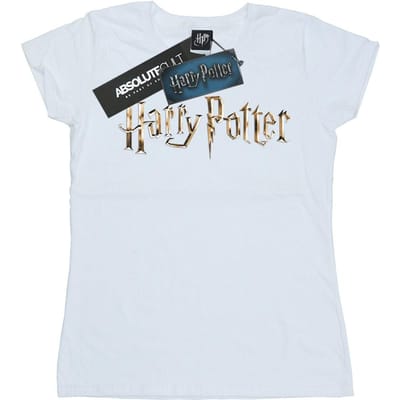 Harry Potter Dames/Dames T-shirt Katoen met Logo in Kleur (Wit)