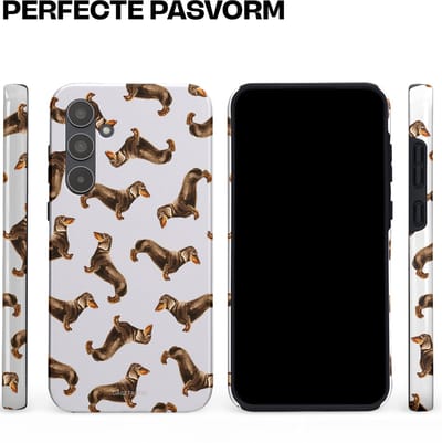 Casetastic Hoesje Geschikt voor Samsung A55 - Stijlvolle Beschermende Duo-layer Case - Teckel Twister