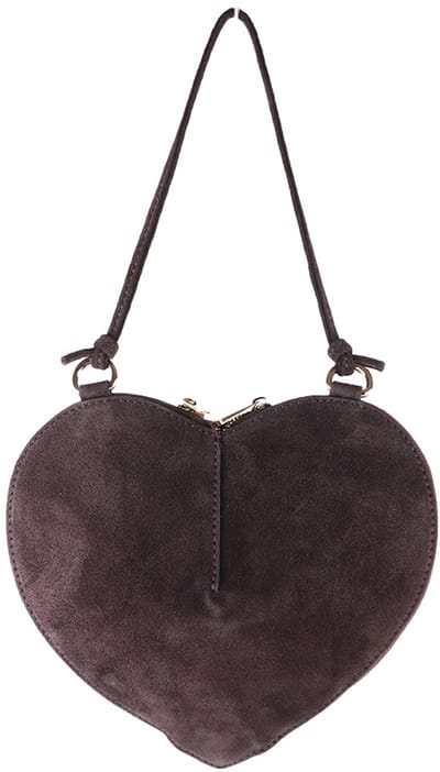 Giuliano lederen schodertas Calista - Suede - Made in Italy - Koffie