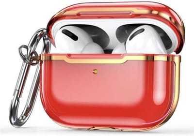 AirPods hoesjes van By Qubix - AirPods Pro / AirPods Pro 2 hoesje - TPU - Split series - Rood + Goud (transparant) Airpods Pro Case Hoesje voor