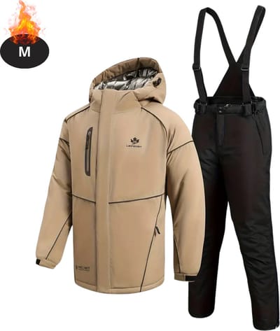 Bovista Skipak - SkiBroek - Skijas - Ski Suit - Wintersport - Heren - 2-Delig - Khaki - Maat M