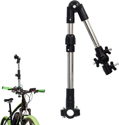 Verstelbare RVS Parasolhouder voor Kinderwagens en Fietsen, Ideaal voor Buitenactiviteiten en Bescherming tegen de Zon