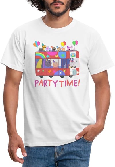 Peppa Pig Design Party Time Met Peppa T-Shirt Heren