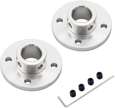 Dailygoods- Flenskoppeling 16mm - Aluminiumlegering - 2 Stuks - Flensdiameter 50mm - Totale hoogte 17,5mm - Inclusief stelschroeven - Asfkoppeling
