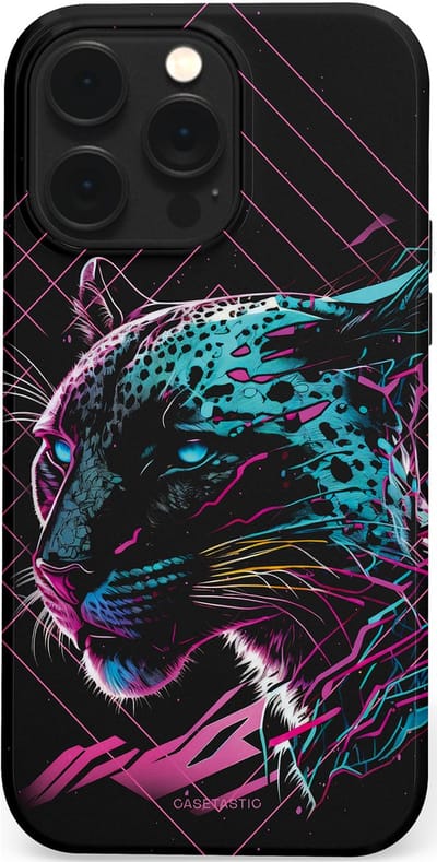 Casetastic hoesje geschikt voor Apple iPhone 14 Pro Max - MagSafe - Dubbellaagse bescherming - Neon Jager - Fashion Case - Zwart Petrol